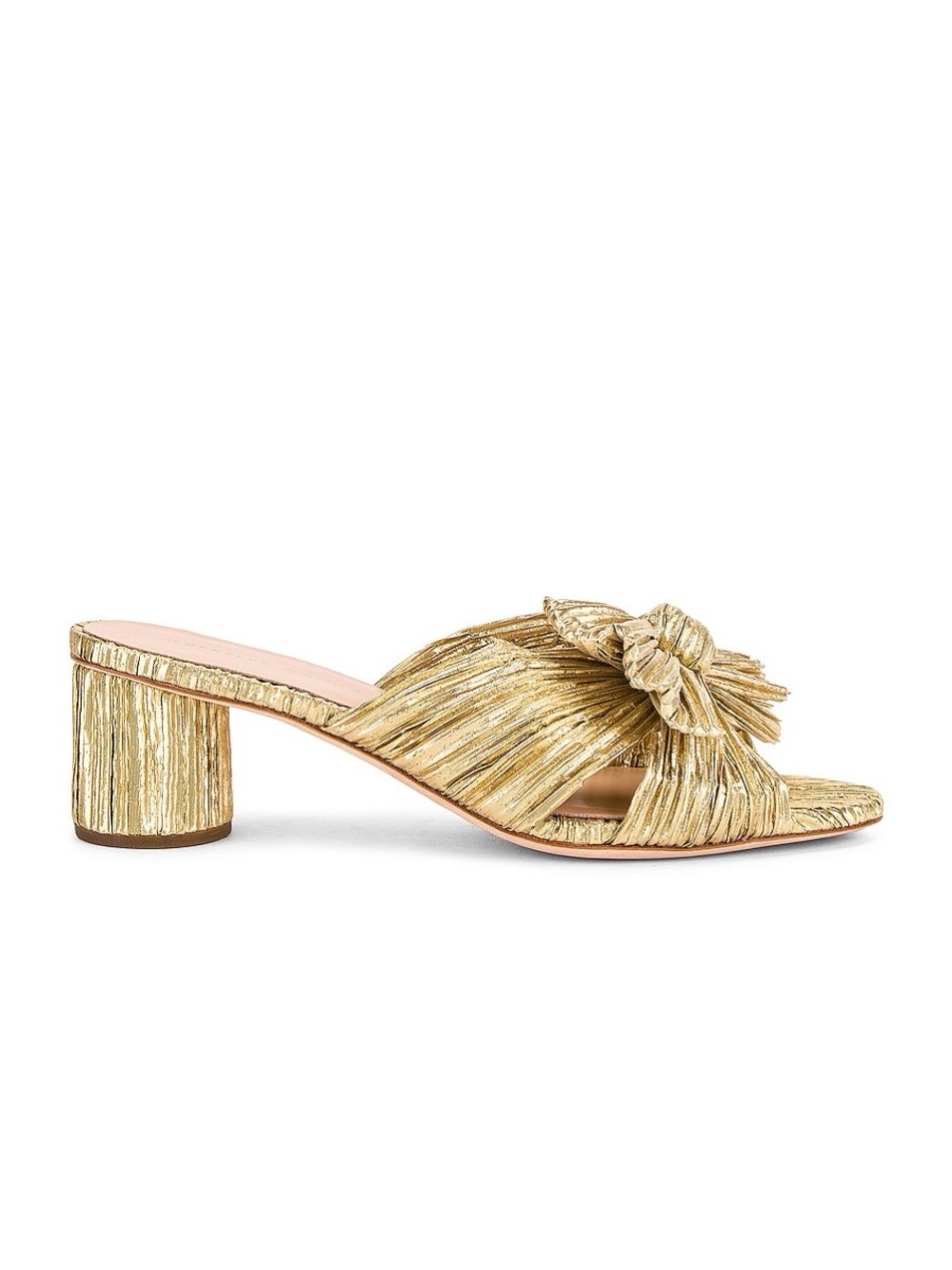 Loeffler Randall Emilia Pleated Knot Mule in Gold - Worn Once